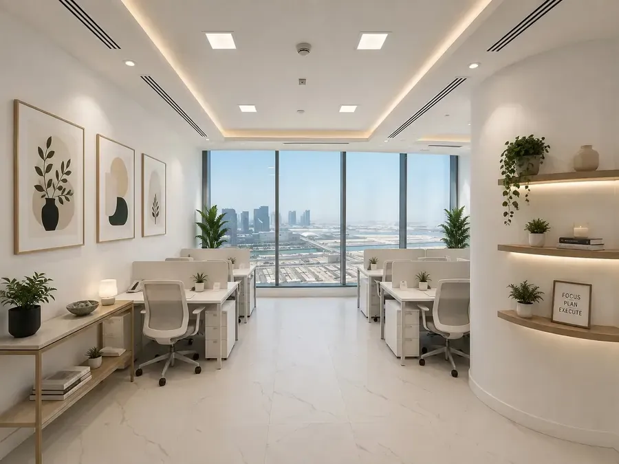 Shared workspace Al Reem Island — coworking floor at Aegis, Addax Tower