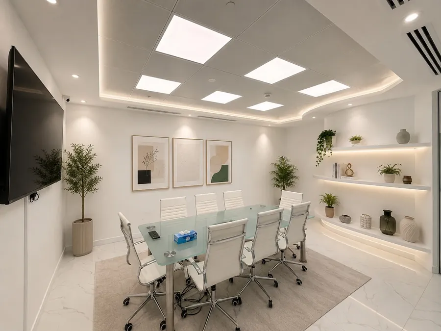 Meeting room at the coworking space in Addax Tower